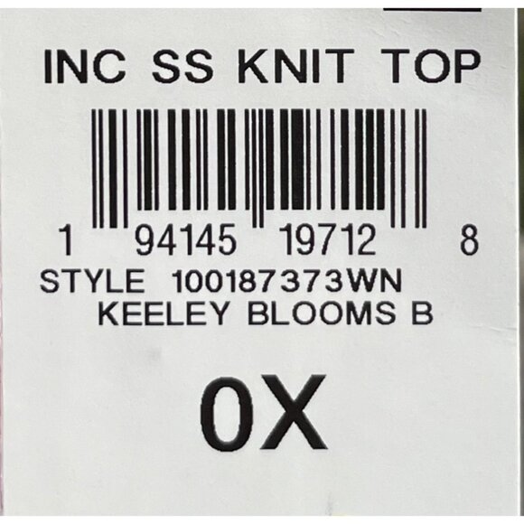 INC Womens Pink Floral Lace-Up Knit Top Size 0X Polyester/Spandex Short Sleeve - Picture 4 of 5